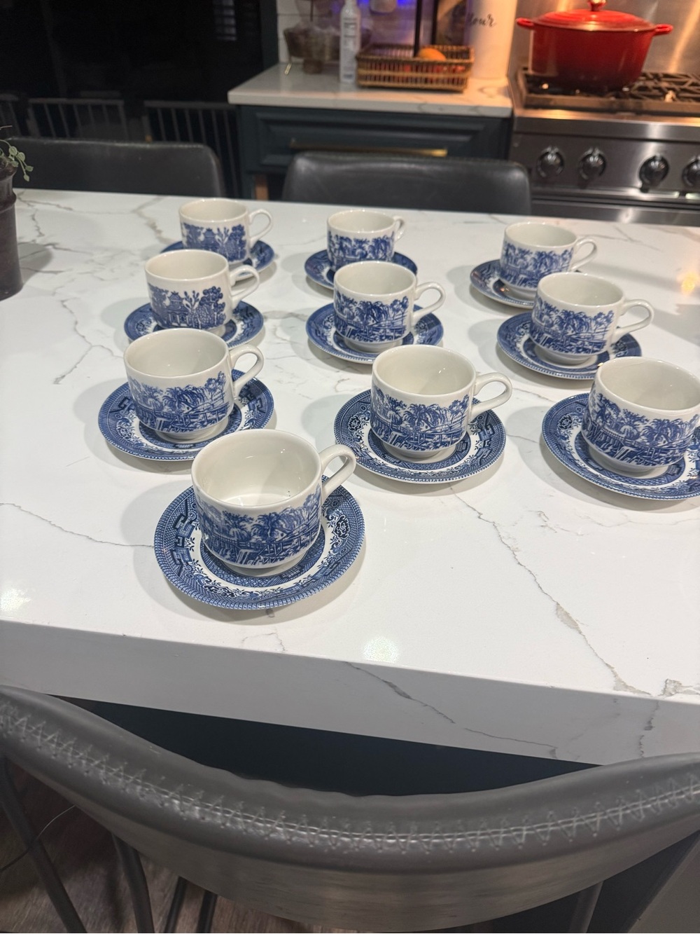 Set of 10 Churchill England T cups and Saucers